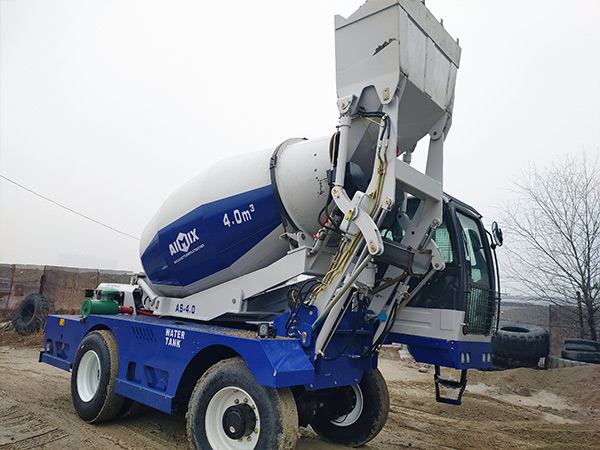 mobile self loading concrete mixer truck