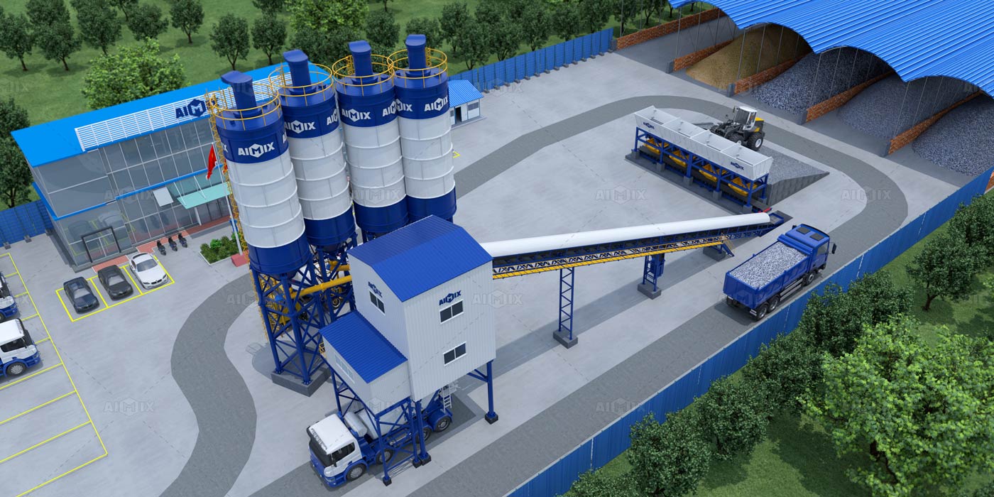 180 m³ stationary batching plant Indonesia