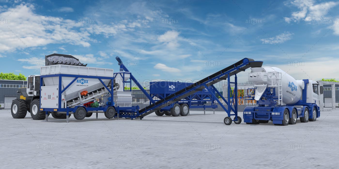 AJY 35m³ mobile concrete batching plant